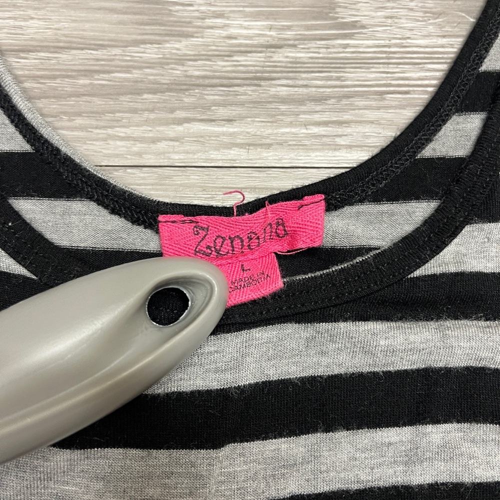 Xhilaration Black and Gray Striped Maxi Dress - Picture 2 of 2